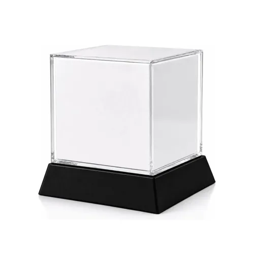 Cubo em acrílico , com base em acrílico preto 50x80 mm, SEM LUMINARIA.-CBA1