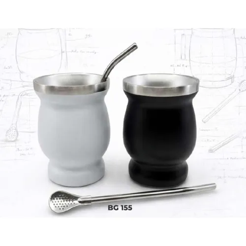 Cuia Térmica para Mate (250ml) e Bomba Inox.B19-BG155
