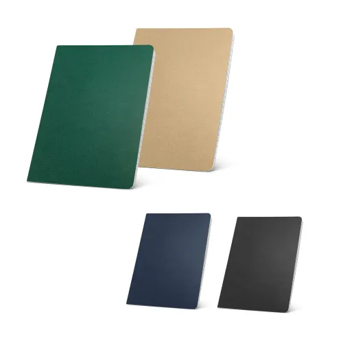 ECOWN. Caderno A5 de capa flexível em cartão kraft reciclado com 80 páginas pautadas recicladas-93495