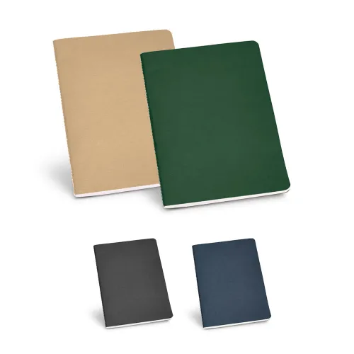 ECOWN. Caderno A5 de capa flexível em cartão kraft reciclado com 80 páginas pautadas recicladas-93495