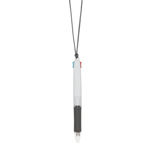 #Caneta Plástica 2 Cores com Cordão-ER2042-CIN #Caneta Plástica 2 Cores com Cordão-ER2042-CIN