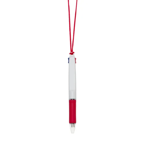 #Caneta Plástica 2 Cores com Cordão-ER2042-VM #Caneta Plástica 2 Cores com Cordão-ER2042-VM
