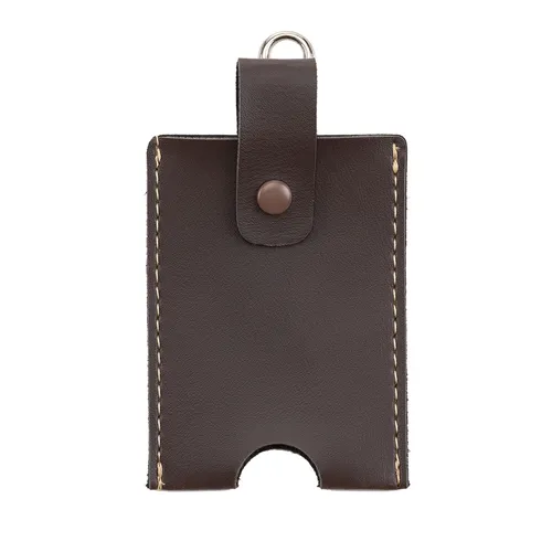 #Estojo Porta Álcool Gel com Chaveiro Mosquetão-11774-MARROM