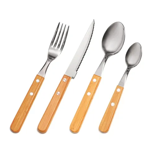 FAQUEIRO INOX/BAMBU SPECIAL LINE - 24 PÇS-FQ-24003-BAMBU