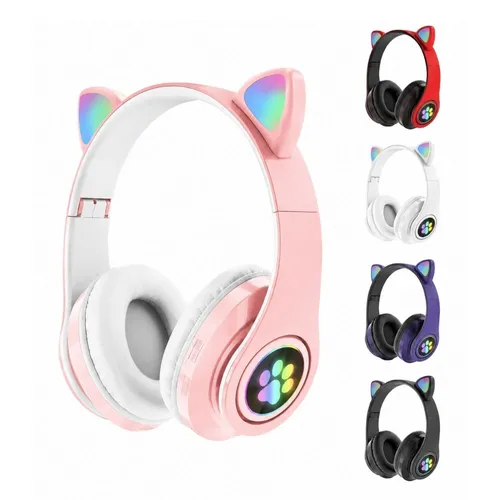 Fone de Ouvido Bluetooth Gatinho com LED-AT098