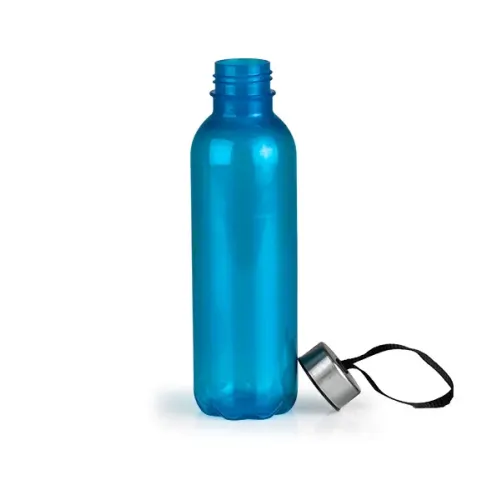 GARRAFA PLÁSTICA AZUL COM TAMPA EM INOX - 600ML-IP-01623-AZU