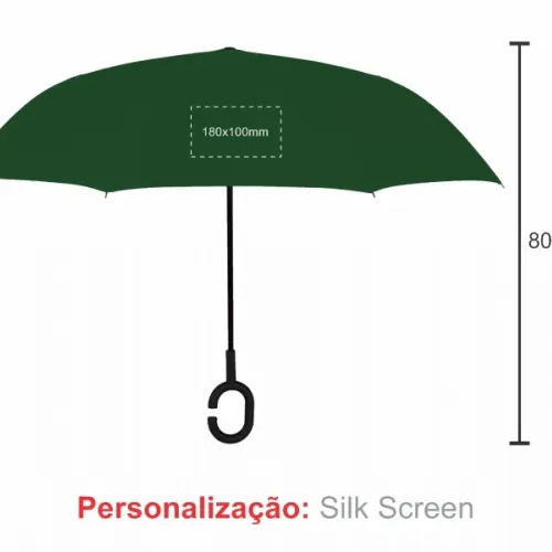 GUARDA-CHUVA INVERTIDO - VERDE - 108 CM-GC-00415