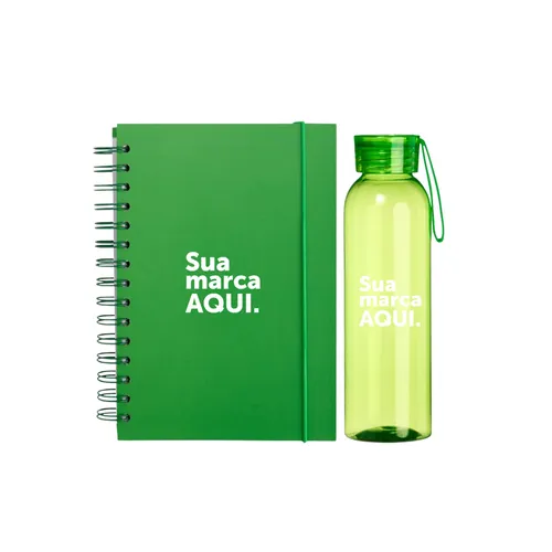 Garrafa Plástica 610ml + Caderno Couchê-KT-175