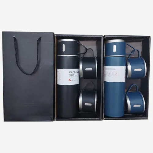 Garrafa Térmica Em Metal Com 3 Xícaras 440ML-BZR-Z303