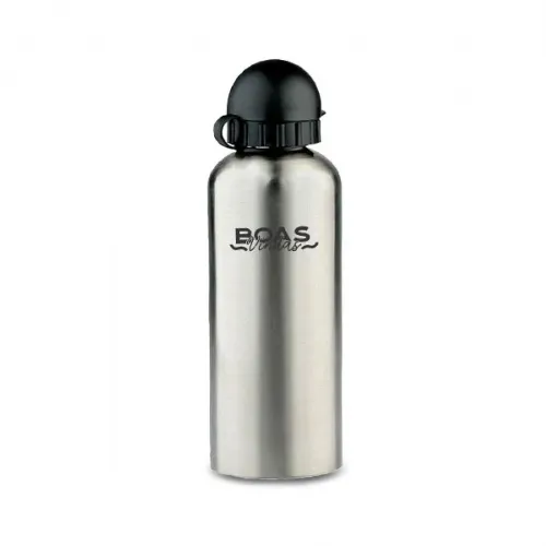 SQUEEZE EM AÇO INOX COM TAMPA PRETA - 600 ML-IS-00601