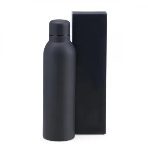 GARRAFA EM INOX PAREDE DUPLA - PRETO - 470 ML-IS-01521