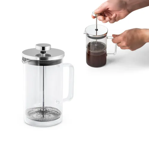JENSON. Cafeteira em vidro borossilicato com tampa em aço inox 600 mL-94237