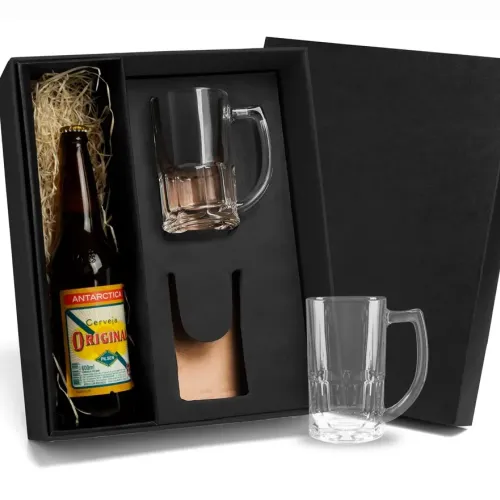 JOGO DE CANECAS DE VIDRO P/ CERVEJA 340 ML - 2 PÇS-VI-18342