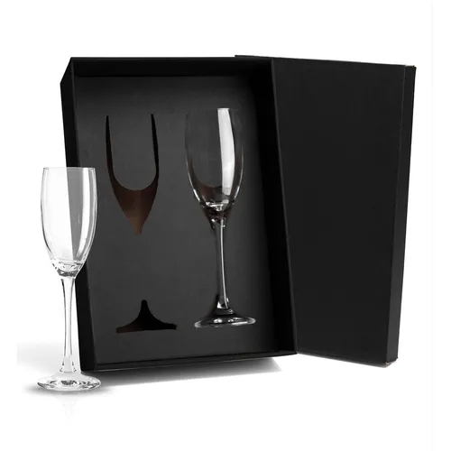 JOGO DE TAÇAS DE VIDRO P/ CHAMPAGNE 190 ML - 2 PÇS-VI-08712