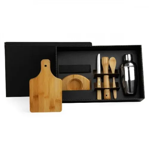 KIT PARA CAIPIRINHA EM BAMBU / MADEIRA - 0,35 L - 6 PÇS-KE-00423