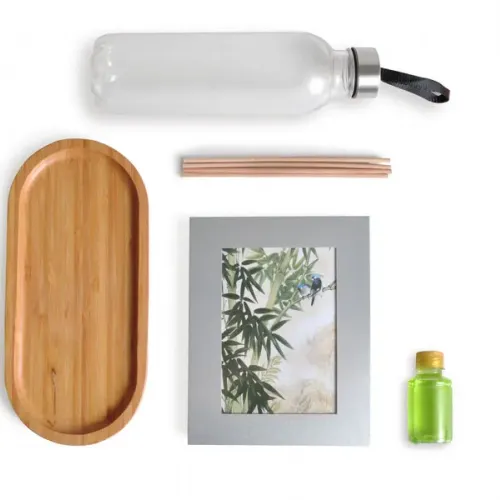 KIT BANDEJA, AROMATIZADOR E ACESSÓRIOS - 4 PÇS - BAMBU-KT-90312-BMB-NA