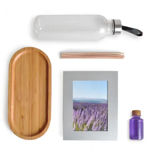 KIT BANDEJA, AROMATIZADOR E ACESSÓRIOS - 4 PÇS - LAVANDA-KT-90312-LVD-NA