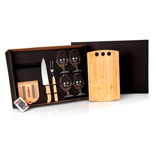 KIT CHURRASCO, CERVEJA E TRUCO - 8 PÇS - C/ JOGO DE BARALHO-KT-90077