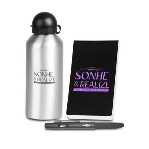 KIT COM SQUEEZE, CANETA E BLOCO - 3 PÇS-KT-9046C-NA