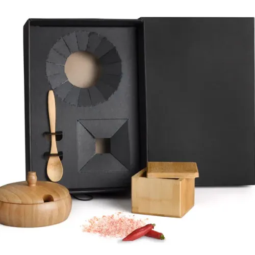 KIT FARINHEIRA E SALEIRO EM BAMBU - 3 PÇS-KT-90282