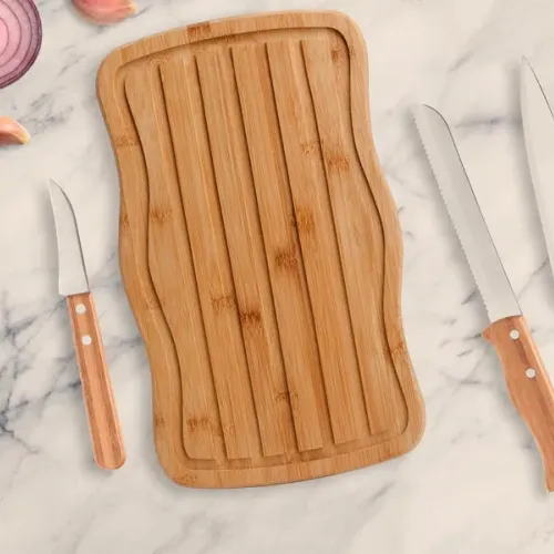 KIT MIGALHEIRA E COZINHA COM 3 FACAS - 4 PÇS-MB-32033-BAMBU