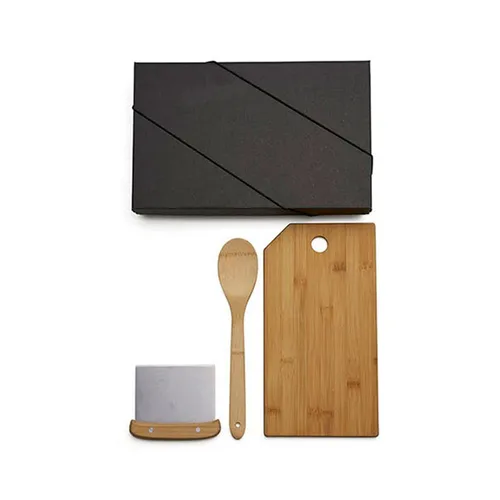 KIT PARA COZINHA EM BAMBU / INOX COM ESPÁTULA MULTIUSO - 3 PÇS-003MRPKT-90180