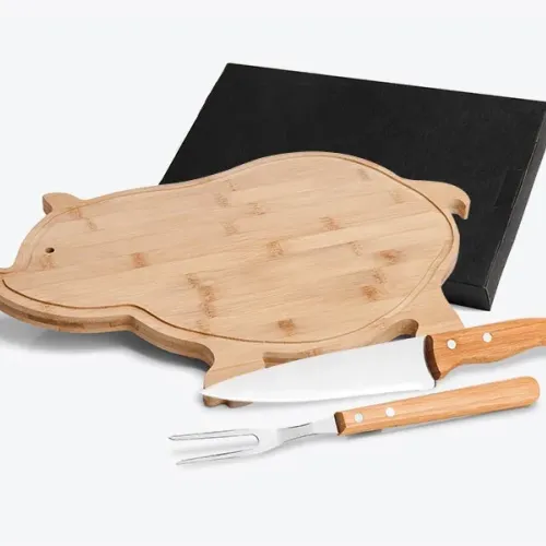 CONJ. PARA COZINHA EM BAMBU / MADEIRA / INOX - 3 PÇS-MB-40063