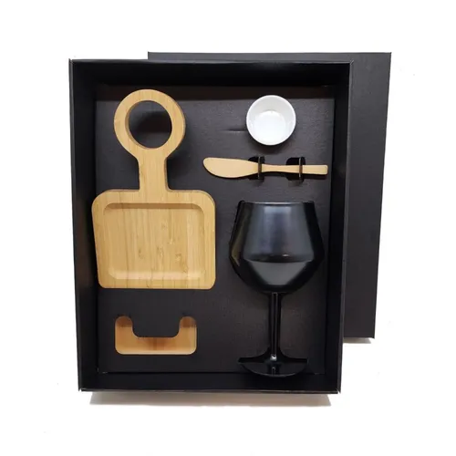 KIT PARA PETISCO E TAÇA - 4 PÇS-KT-9086W-INF