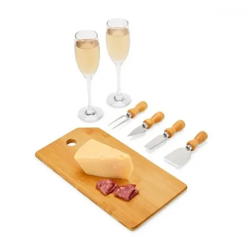 KIT QUEIJO E CHAMPAGNE - 7 PÇS-KT-90197