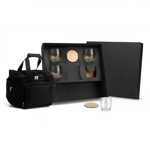 KIT WHISKY COM BOLSA TÉRMICA - 9 PÇS-KT-90081
