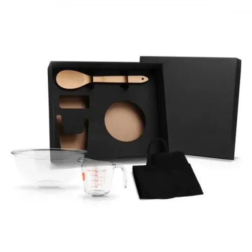 KIT PARA COZINHA EM VIDRO / BAMBU - 4 PÇS-KT-90144