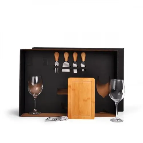 KIT QUEIJO E VINHO - 8 PÇS-KT-90463
