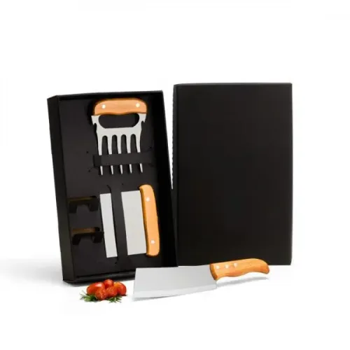 KIT COM CUTELO, GARFO E ESPÁTULA - 3 PÇS-KT-9073X