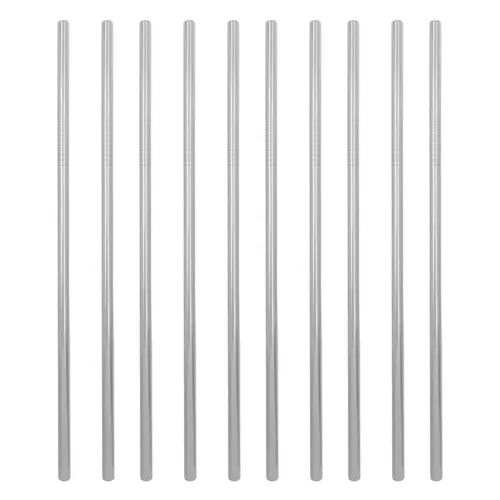 Kit 10 Canudos Retos Reutilizáveis de Aço Inoxidável-PA-215+R10