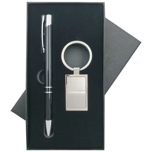 Kit Caneta E Chaveiro Em alumínio -PB2001+9997B+HJ-1955BK