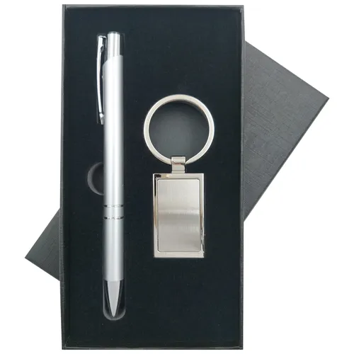 Kit Caneta E Chaveiro Em Alumínio -PB2001+9997B+HJ-1955SL