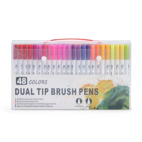 Kit Canetinhas Ponta Dupla Com 48 Cores-08332-48