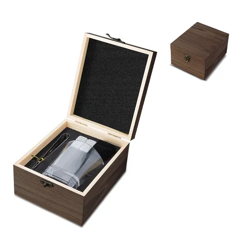 Kit Whisky com Pedras de Granito e Caixa de Madeira Personalizado-KWS-01