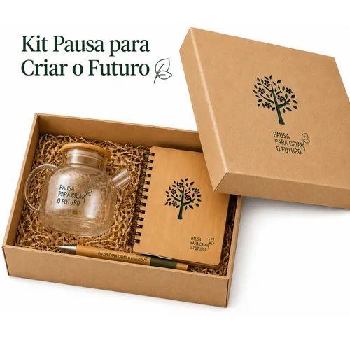 Kit ecologico personalizado com chaleira -Kit927