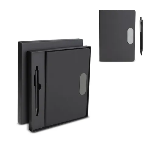 Kit escritório A5 em PU e Caneta Metalica-CAD455