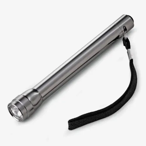 LANTERNA DE ALUMÍNIO PARA PILHA AAA PRATA-LN-00200-PRA