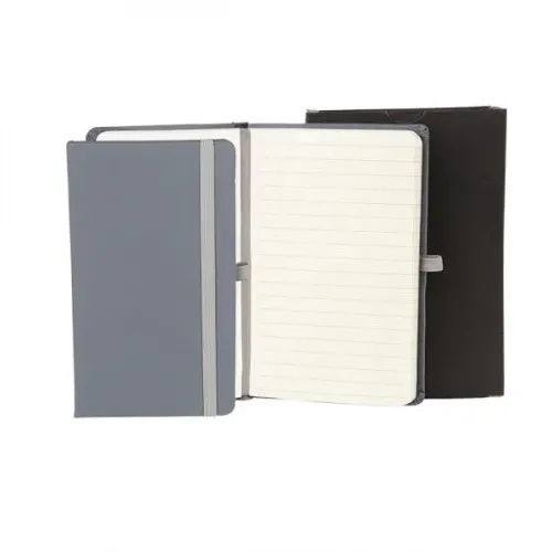 CADERNETA C/ PAUTA CINZA - 9,5X15,5 CM-LE-31062