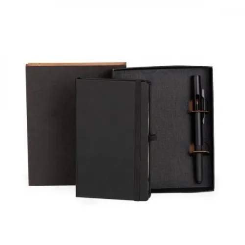 CADERNETA P/ ANOTAÇÕES COM CANETA - PRETA-LE-31731