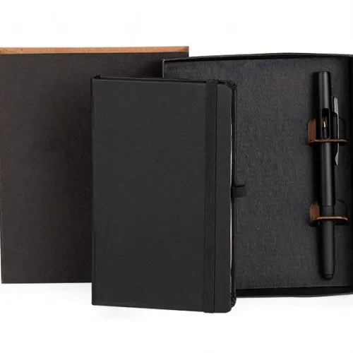 CADERNETA P/ ANOTAÇÕES COM CANETA - PRETA-LE-31731