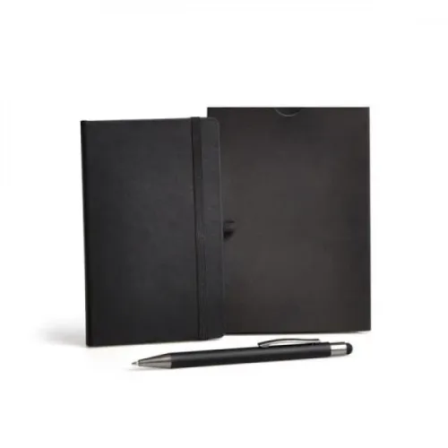 CADERNETA P/ ANOTAÇÕES COM CANETA - PRETA-LE-31871