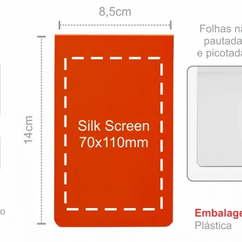 BLOCO PARA ANOTAÇÕES SIMPLES - LARANJA - 100 FLS-LE-32007