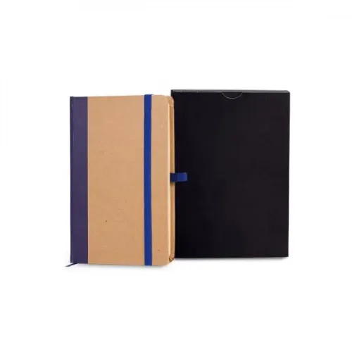 CADERNETA S/ PAUTA - 9,5X15,5 CM - BEGE/AZUL-LE-34073