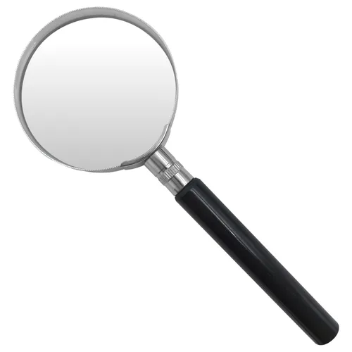 Lupa de 60mm com ato em Metal e Cabo de Plástico  Aumento 5x-1017