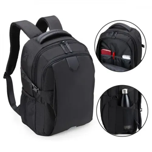 MOCHILA EM POLYESTER/PU - EXECUTIVE - 22L - PRETA-MA-02801