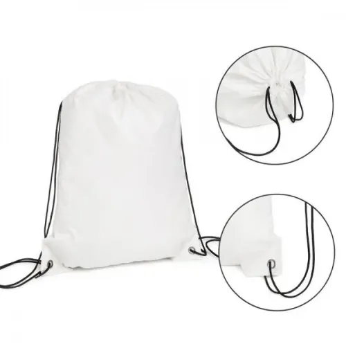 MOCHILA SACOLA EM NYLON 190D - BRANCA - 42X32CM-MA-03000